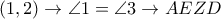 (1,2) \rightarrow \angle1= \angle3 \rightarrow AEZD
