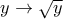 y\to \sqrt{y}