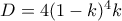 D=4(1-k)^4k