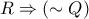 R\Rightarrow (\sim Q)