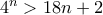 4^n > 18n+2