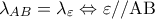 {\lambda _{AB}} = {\lambda _\varepsilon } \Leftrightarrow \varepsilon //{\rm A}{\rm B}