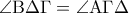 \angle {\rm B}\Delta \Gamma  = \angle {\rm A}\Gamma \Delta