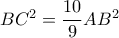 BC^2=\dfrac{10}{9} AB^2