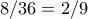 8/36=2/9 8/36=2/9