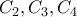 {{C}_{2}},{{C}_{3}},{{C}_{4}}