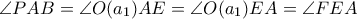 \angle PAB = \angle O(a_1) AE=\angle O(a_1) EA=\angle FEA