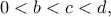 0<b<c<d,