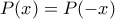 P(x)=P(-x)