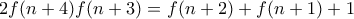 2f(n+4)f(n+3)=f(n+2)+f(n+1)+1