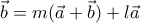 \vec{b}=m(\vec{a}+\vec{b})+l\vec{a} 