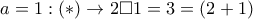 a=1:(*)\rightarrow 2\Box 1=3=(2+1)