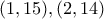 (1,15),(2,14) (1,15),(2,14)