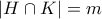 |H\cap K|=m |H\cap K|=m