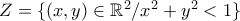 Z=\{(x,y)\in\Bbb{R}^2/x^2+y^2<1\}
