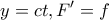 \displaystyle{y=ct},F'=f