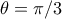  \theta = \pi /3