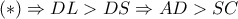 (*)\Rightarrow DL> DS\Rightarrow AD> SC (*)\Rightarrow DL> DS\Rightarrow AD> SC