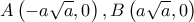 \displaystyle A\left( { - a\sqrt a ,0} \right),B\left( {a\sqrt a ,0} \right)