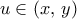 u\in({x,\,y})