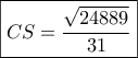 \boxed{CS = \frac{{\sqrt {24889} }}{{31}}} \boxed{CS = \frac{{\sqrt {24889} }}{{31}}}
