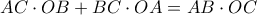 AC\cdot OB + BC \cdot OA = AB\cdot OC