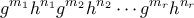 \displaystyle{g^{m_1}h^{n_1}g^{m_2}h^{n_2}\cdots g^{m_r}h^{n_r}} \displaystyle{g^{m_1}h^{n_1}g^{m_2}h^{n_2}\cdots g^{m_r}h^{n_r}}