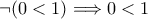 \neg(0<1)\Longrightarrow 0<1 \neg(0<1)\Longrightarrow 0<1