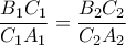 \displaystyle \frac{B_1C_1}{C_1A_1} = \frac{B_2C_2}{C_2A_2}