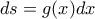 ds = g(x) dx ds = g(x) dx