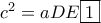 c^2=aDE \fbox1