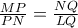 \frac{MP}{PN}=\frac{NQ}{LQ}