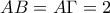 AB=A\Gamma=2
