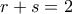 r+s=2 r+s=2
