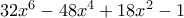 32x^6 - 48x^4 + 18x^2 - 1