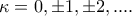\displaystyle{\kappa  = 0, \pm 1, \pm 2,....}