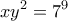\displaystyle{xy^{2}=7^{9}}