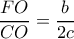 \dfrac {FO}{CO}= \dfrac {b}{2c}