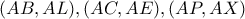(AB,AL),(AC,AE),(AP,AX)