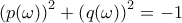 \left (p(\omega) \right)^2 + \left (q(\omega) \right)^2 = -1