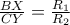 \frac{BX}{CY}=\frac{R_1}{R_2}
