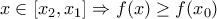 x\in [x_{2},x_{1}]\Rightarrow f(x)\geq f(x_{0})