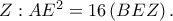Z : AE^{2}=16\left(BEZ \right).