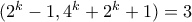(2^k-1,4^k+2^k+1)=3