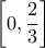 \left[0,\dfrac{2}{3}\right]