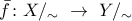 \bar{f}\colon X/_{\sim}\ \to\ Y/_{\sim}