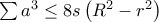 \sum{a^{3}}\leq 8s\left(R^{2}-r^{2} \right)