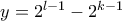 y=2^{l-1}-2^{k-1}