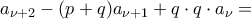 a_{\nu+2}-(p+q)a_{\nu+1}+q\cdot q\cdot a_{\nu}=