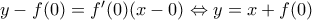 y-f(0)={f}'(0)(x-0)\Leftrightarrow y=x+f(0)